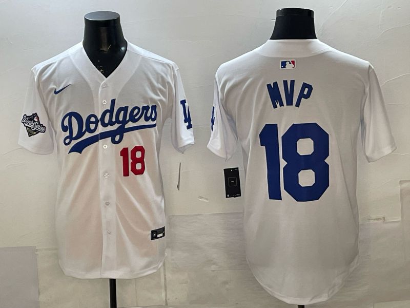 Men Los Angeles Dodgers #18 Mvp White Game 2026 Nike MLB Jersey style 06->los angeles dodgers->MLB Jersey